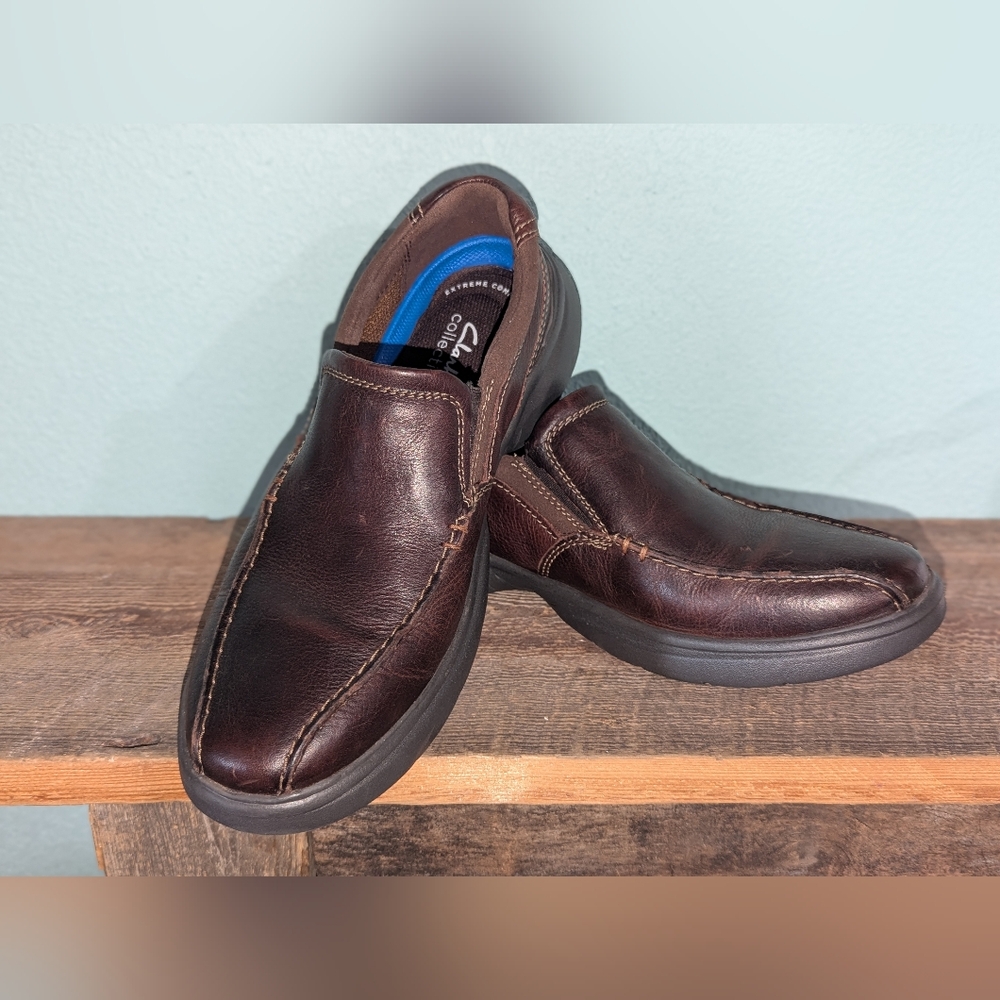 Clarks Dark Brown‎ Leather Loafers